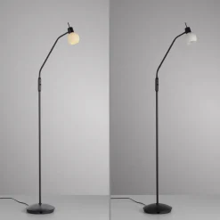 JUST LIGHT. Loki gulvlampe, sort, jern, glas