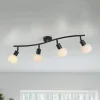 JUST LIGHT. Loki loftlampe, 4 lyskilder, sort, jern, glas
