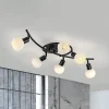 JUST LIGHT. Loki loftlampe, 6 lyskilder, sort, jern, glas