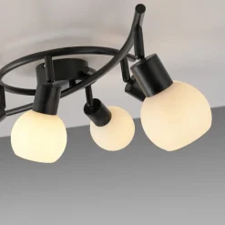JUST LIGHT. Loki loftlampe, 6 lyskilder, sort, jern, glas