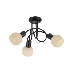 JUST LIGHT. Loki loftlampe, 3 lyskilder, rund, sort, jern