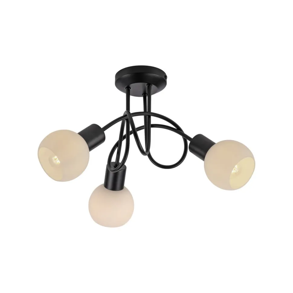 JUST LIGHT. Loki loftlampe, 3 lyskilder, rund, sort, jern