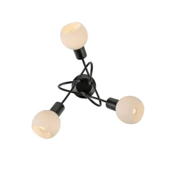 JUST LIGHT. Loki loftlampe, 3 lyskilder, rund, sort, jern