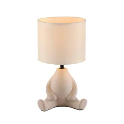 JUST LIGHT. Ted bordlampe, keramik, siddende, sandbeige
