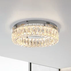 JUST LYS. Kulunka loftlampe, jern, krystalglas