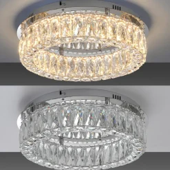 JUST LYS. Kulunka loftlampe, jern, krystalglas