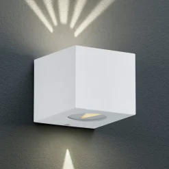 Kantet udendørs LED-væglampe Cordoba, mørkegrå