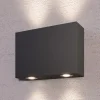 Kantet udendørs væglampe Henor med 4 LED