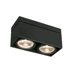 Kardamod loftlampe, sort, stål, længde 31,5 cm, 2 lyskilder.