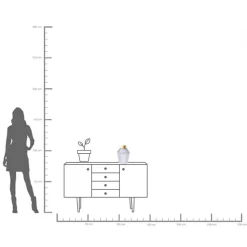 KARE Barfly-vase, grå, glas, højde 30 cm, mundblæst