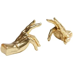 KARE bogstøtte Holding Fingers, guldfarvet, sæt med 2 stk