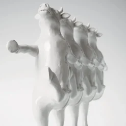 KARE Dancing Cows dekorativ figur, hvid, polyresin, højde 23 cm