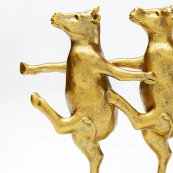 KARE dekorationsfigur Dancing Cows, guldfarvet, polyresin, H 23 cm