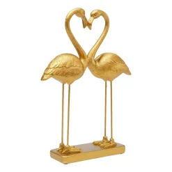 KARE dekorationsfigur Flamingo Love, guldfarvet, højde 39 cm
