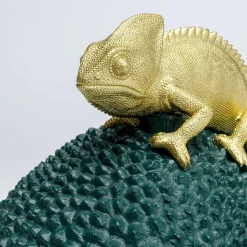 KARE dekorationsæske Chameleon, højde 34 cm, mørkegrøn, guld