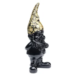 KARE dekorativ figur dværg stående, sort/guld, polyresin