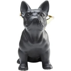KARE dekorativ figur Siddende engel hund, sort/guld, stentøj