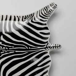 KARE dekorativ skål zebra, porcelæn, sort/hvid, håndmalet