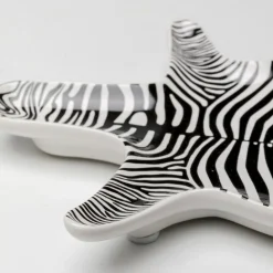 KARE dekorativ skål zebra, porcelæn, sort/hvid, håndmalet