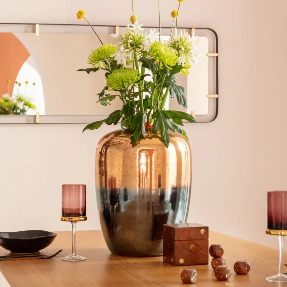 KARE dekorativ vase Lizy Shine Multi, højde 41 cm, håndlavet glas