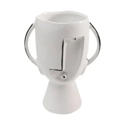 KARE Face Pot-vase, højde 30 cm, glaseret stentøj, bemalet