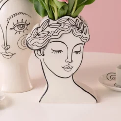 KARE Favola Lady-vase, højde 25 cm, keramik, sort/hvid