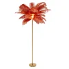 KARE Feather Palm gulvlampe med fjer, rustrød
