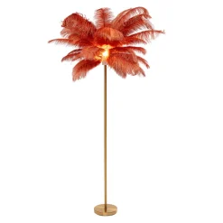 KARE Feather Palm gulvlampe med fjer, rustrød