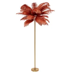 KARE Feather Palm gulvlampe med fjer, rustrød