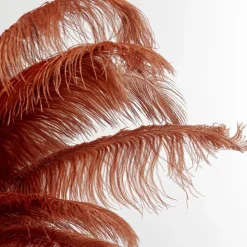 KARE Feather Palm gulvlampe med fjer, rustrød
