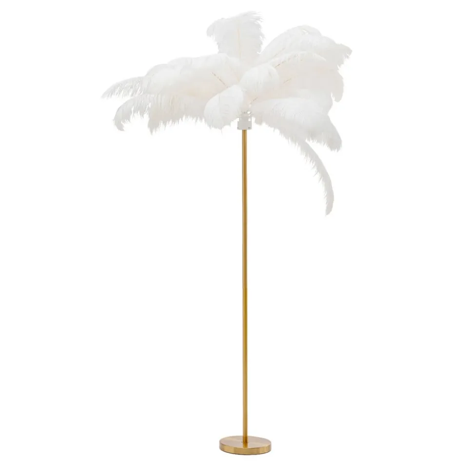 KARE Feather Palm gulvlampe med fjer, hvid