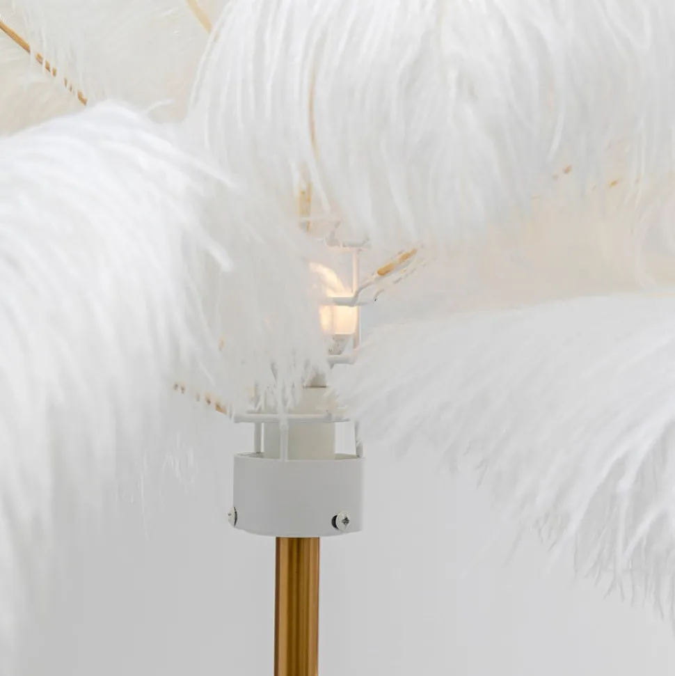 KARE Feather Palm gulvlampe med fjer, hvid