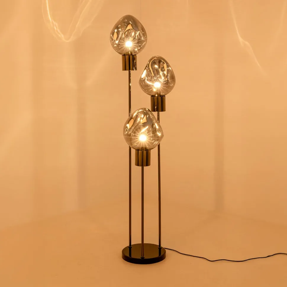 KARE Gulvlampe Supernova, røggrå, glas, 160 cm, E27