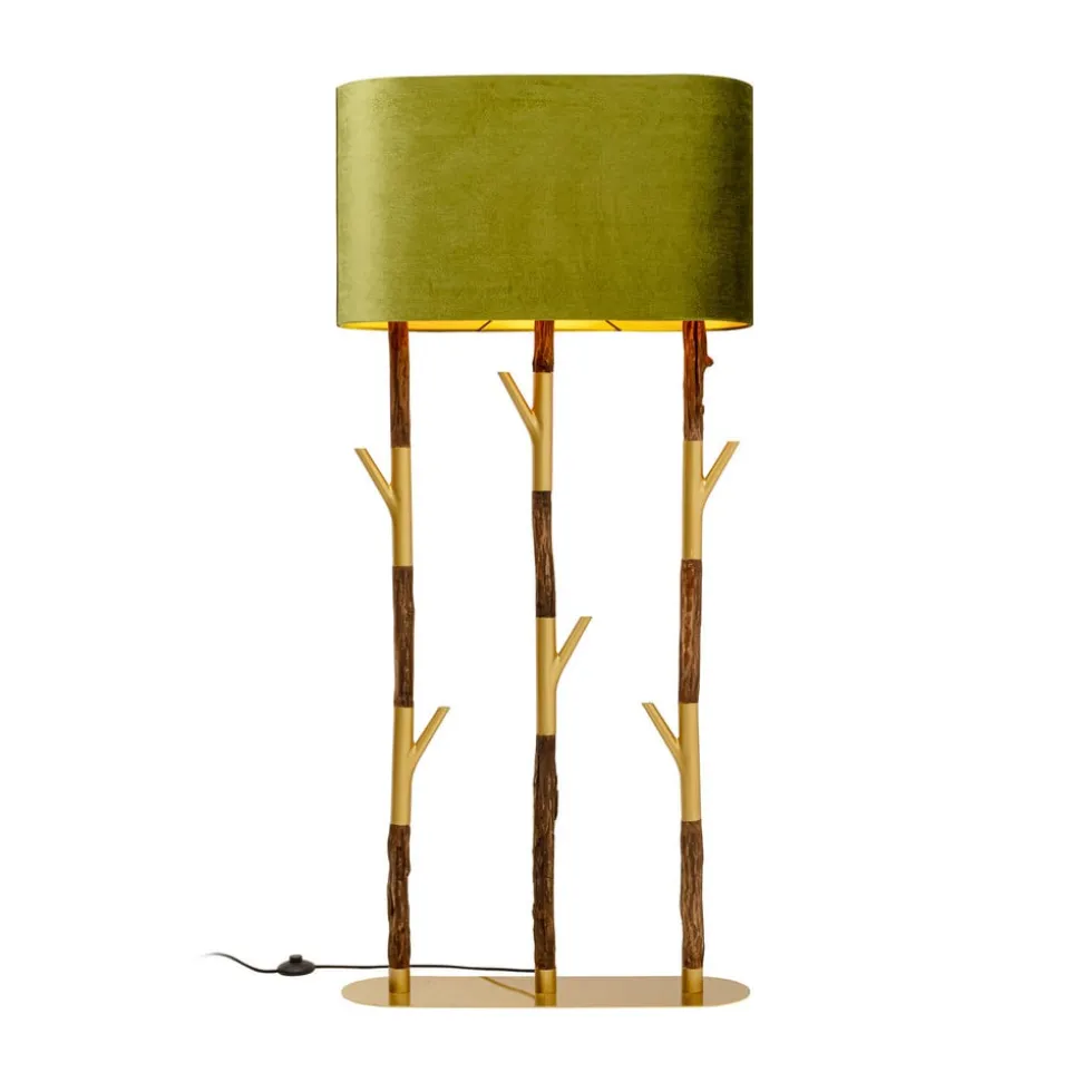KARE Gulvlampe Twig, grøn/guld, 154 cm, E27