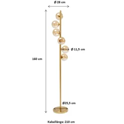 KARE Scala Balls gulvlampe, seks lys, guld
