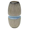 KARE Vase Calabria, blå/beige, porcelæn, håndlavet
