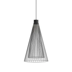 Karman udendørs LED-hængelampe Ikonika, sort, Ø 40 cm, IP55