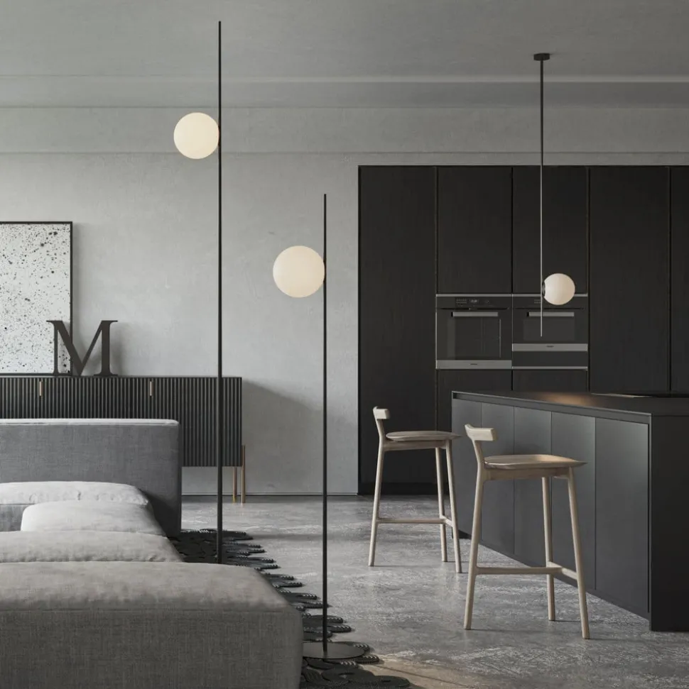 Karman udendørs loftlampe Atmosphere sort 178 cm plast