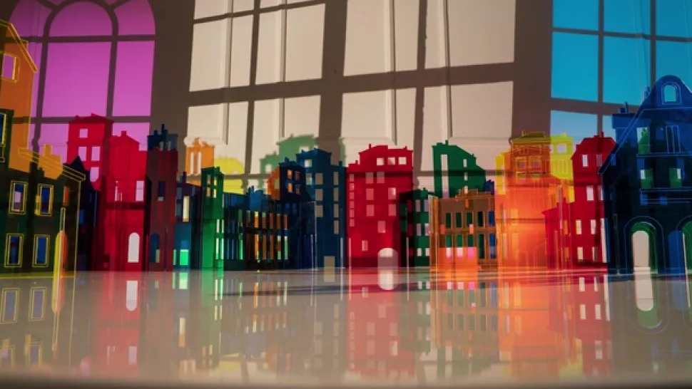 Kartell Big Battery - Bordlampe IP54, lyseblå
