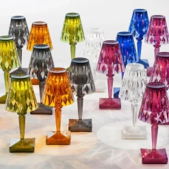Kartell LED-bordlampe Batteri, 26 cm, røggrå, IP54