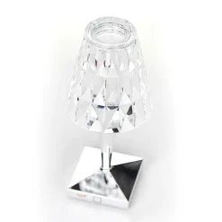 Kartell LED-bordlampe Batteri, 26 cm, kromfarvet, IP54