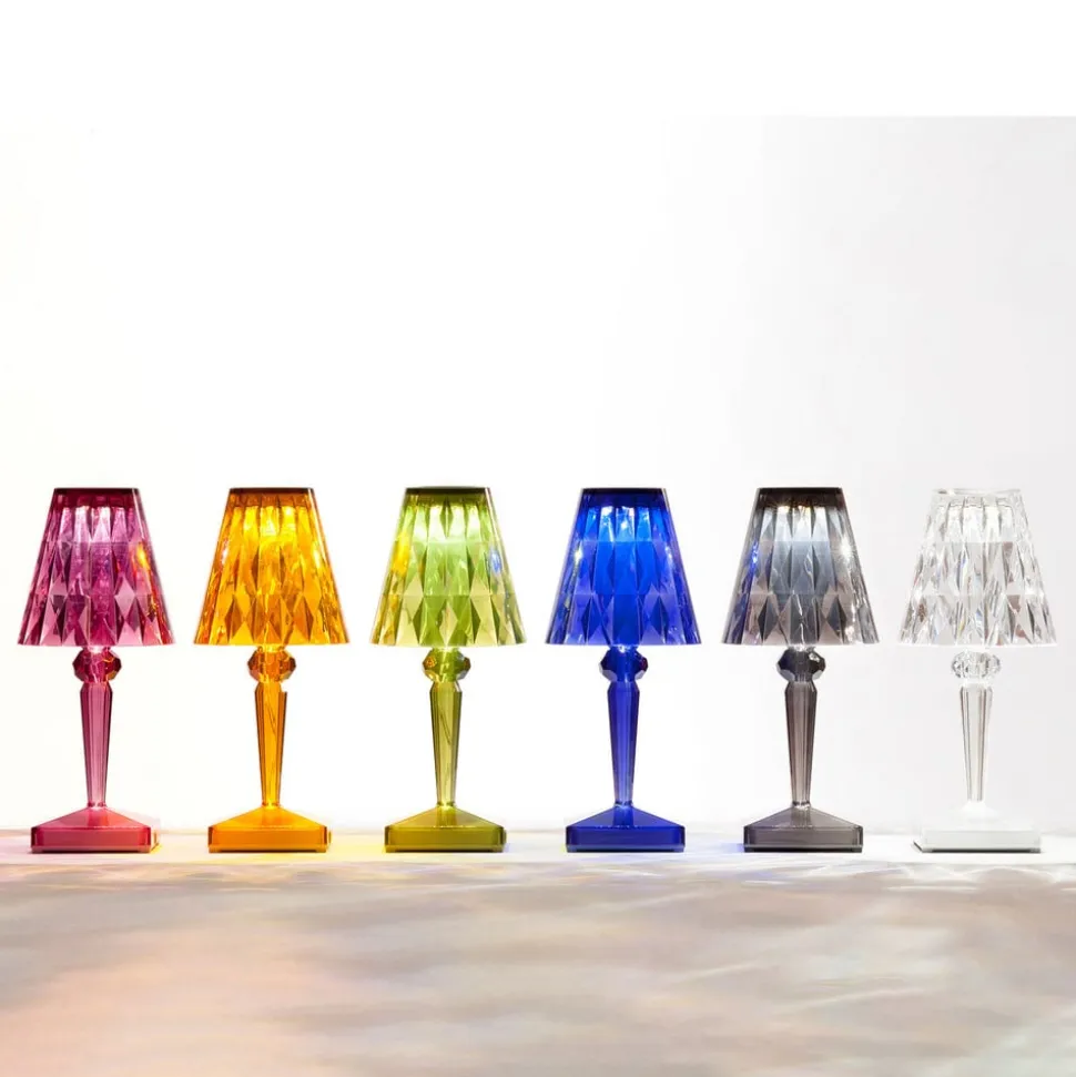 Kartell LED-bordlampe Batteri, 30 cm, røggrå, IP54