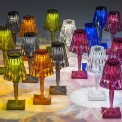 Kartell LED-bordlampe Batteri, 30 cm, røggrå, IP54