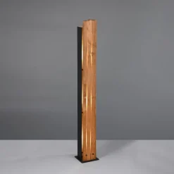 Karuni gulvlampe, træ, metal, lysebrun, sort