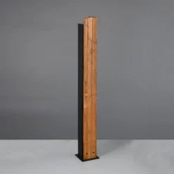 Karuni gulvlampe, træ, metal, lysebrun, sort