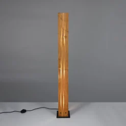 Karuni gulvlampe, træ, metal, lysebrun, sort