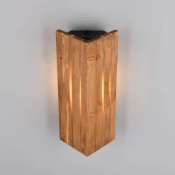 Karuni væglampe, naturlig, træ, metal, E14