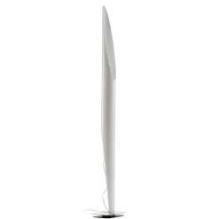 kdln gulvlampe Shakti, sølv, hvid satineret, højde 200 cm