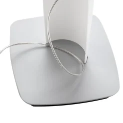 kdln gulvlampe Shakti, sølv, hvid satineret, højde 200 cm