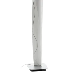 kdln gulvlampe Shakti, sølv, hvid satineret, højde 200 cm